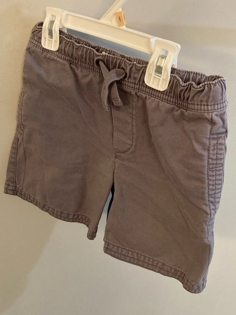 Mini Boden Boys Gray Drawstring Waist Casual Cotton Shorts Size 7Y